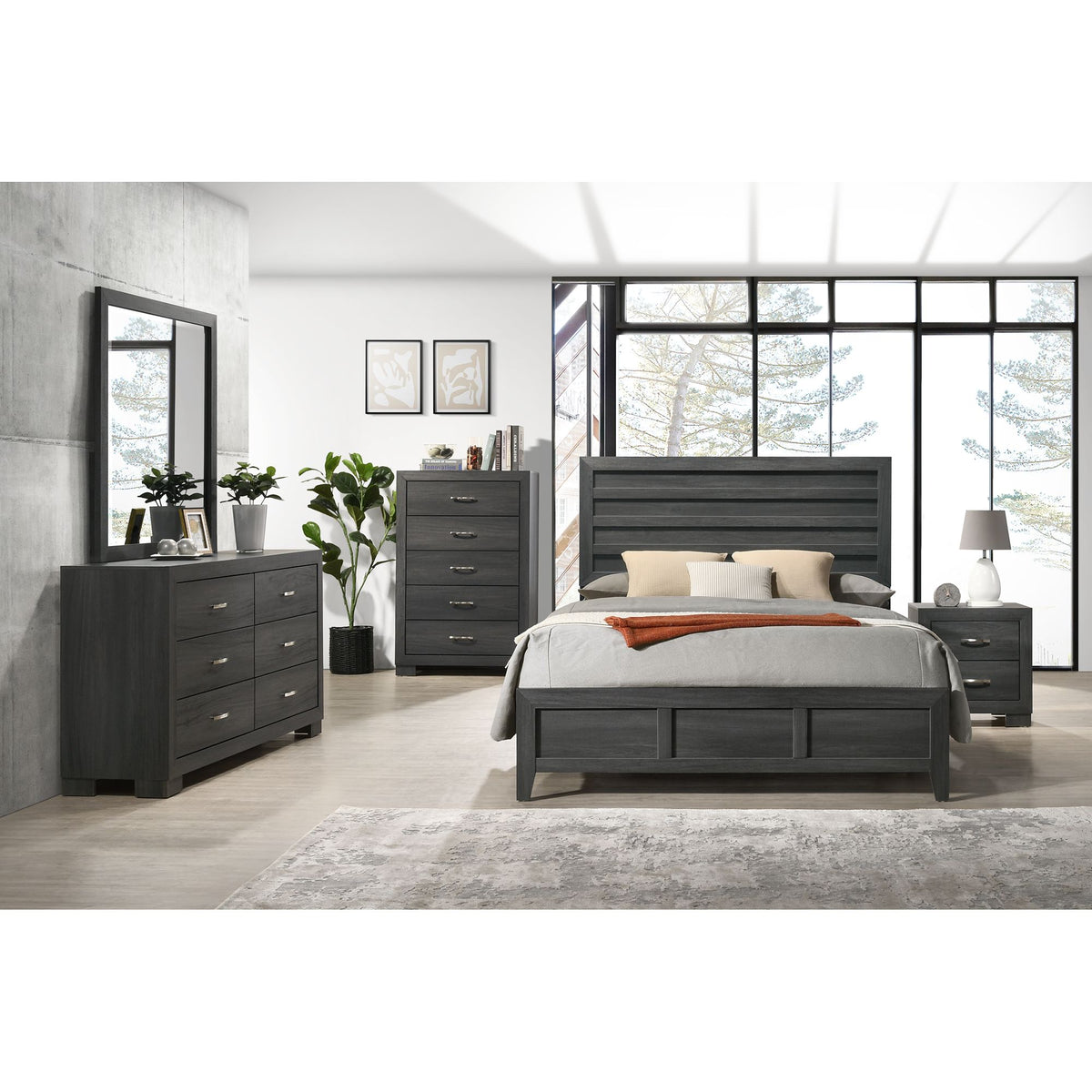 Norvin5PCQueenBedroomSetinDark