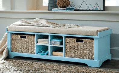 Transform your entryway with a stylish storage bench from Mega Furniture TX.