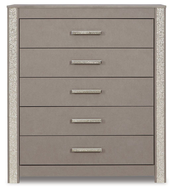 Surancha - Gray - Five Drawer Wide Chest