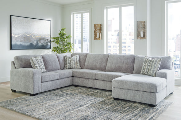 Pembrey - Pewter - 3-Piece Sectional With Raf Corner Chaise