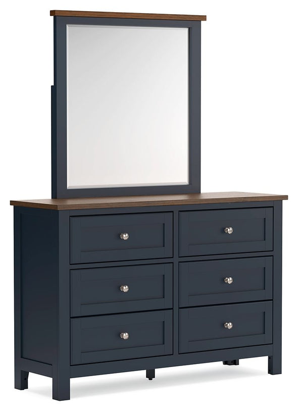 Ashley Furniture Landocken Brown/Blue Dresser and Mirror