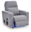 Pineland - Glider Power Recliner With Audio System - Pewter