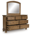 Feddinger - Dresser And Mirror - Medium Brown