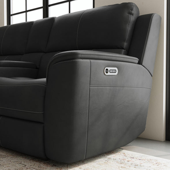 Henry by Flexsteel Leather Power Reclining Sofa with Power Headrests & Lumbar