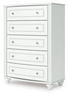 Kozlani - Five Drawer Chest - White