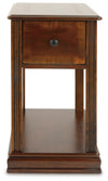 Breegin - Brown - Chair Side End Table - Removable Tray