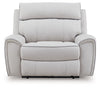 Social Pointe - Power Recliner / Adjustable Headrest - Pearl / Ash