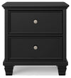 Lanolee - Black - Two Drawer Nightstand