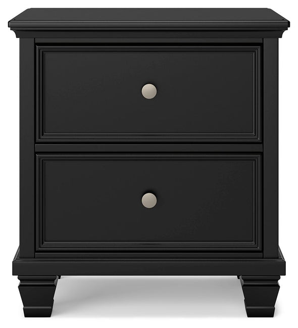 Lanolee - Black - Two Drawer Nightstand