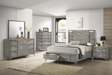 Aries - Led 5 Pc Queen storage Bedroom set