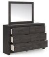 Hollivern - Dresser And Mirror - Dark Gray