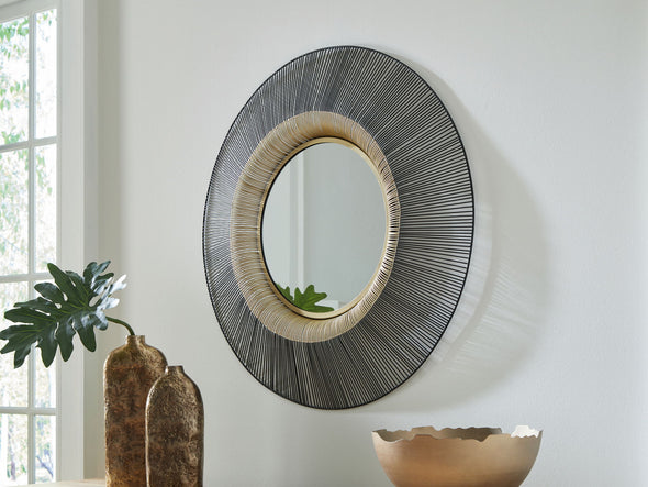Dallmen - Accent Mirror - Black / Gold Finish