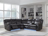 Sultan Meadow - 2-Piece Reclining Sectional - Carbon