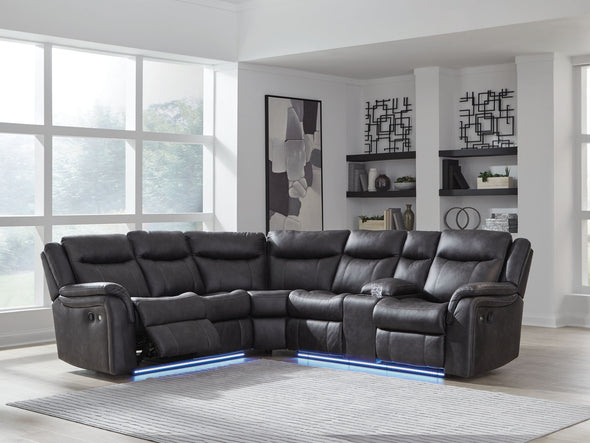 Sultan Meadow - 2-Piece Reclining Sectional - Carbon