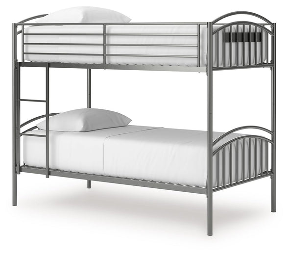 Lanceburg - Twin/Twin Bunk Bed With Ladder - Gray