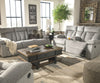 Mitchiner - Fog - Rec Sofa W/Drop Down Table