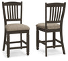 Tyler Creek - Upholstered Barstool (Set of 2) - Black / Grayish Brown