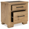 Galliden - Light Brown - Two Drawer Night Stand