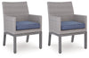 Half Moon Beach - Arm Chair With Cushion (Set of 2) - Blue / Gray