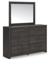 Hollivern - Dresser And Mirror - Dark Gray