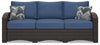 Windglow - Blue / Brown - Sofa With Cushion