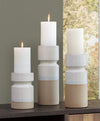 Hurston - Ivory / Brown - Candle Holder Set (Set of 3)