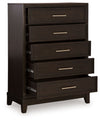 Neymorton - Dark Grayish Brown - Five Drawer Chest