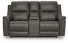 Bleckley - Power Reclining Loveseat With Console / Adjustable Headrest