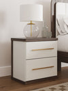 Kendanport - Two Drawer Night Stand - Brown / White