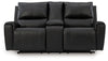Glossmore - Reclining Loveseat With Console - Black