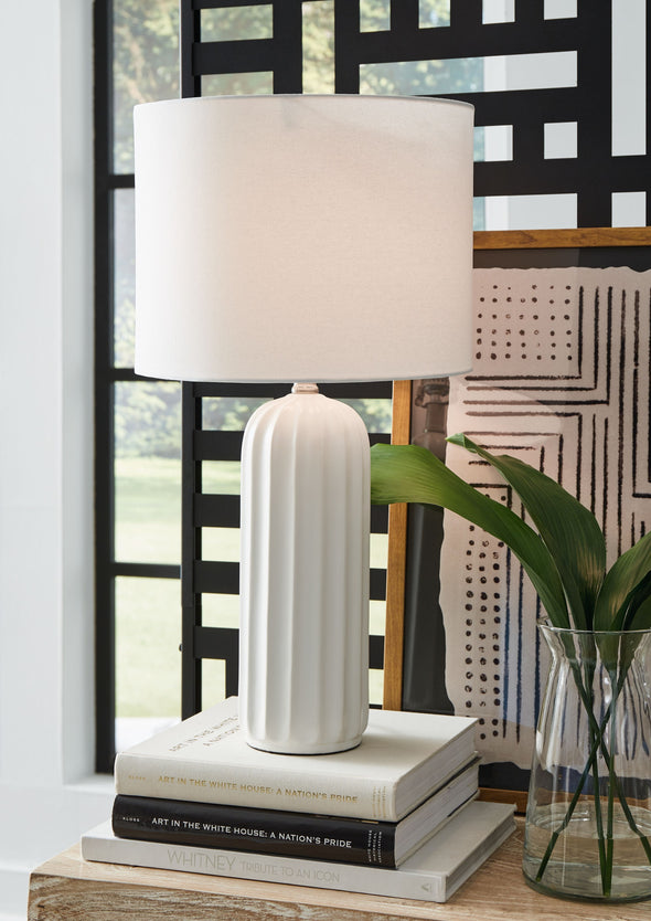 Clarkland - White - Ceramic Table Lamp (Set of 2)