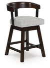 Haddigan - Upholstered Swivel Barstool (Set of 2) - Dark Brown