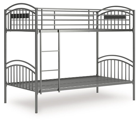 Lanceburg - Twin/Twin Bunk Bed With Ladder - Gray