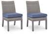 Half Moon Beach - Side Chair With Cushion (Set of 2) - Blue / Gray