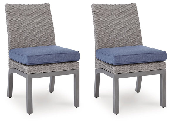 Half Moon Beach - Side Chair With Cushion (Set of 2) - Blue / Gray