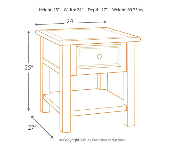 Bolanburg - White / Brown / Beige - Rectangular End Table