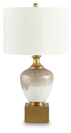 Tavisburg - Glass Table Lamp - Brown / White / Gold