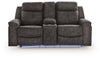 Brysonview - Double Reclining Loveseat With Console - Charcoal