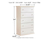 Bostwick - White - Five Drawer Chest