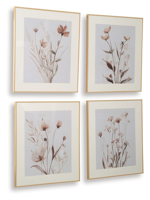 Chettings - Wall Art Set (Set of 4) - Beige / Gray / Blush
