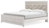 Altyra - King Panel Bed With Upholstered Headboard - White