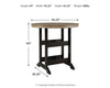 Fairen Trail - Round Bar Table w/Umb OPT - Black / Driftwood