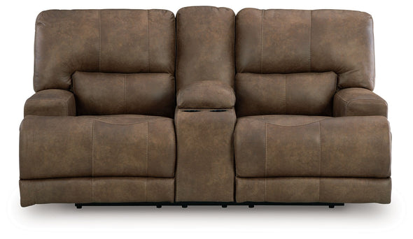 Beckley Place - Power Reclining Loveseat With Console / Adjustable Headrest - Earth