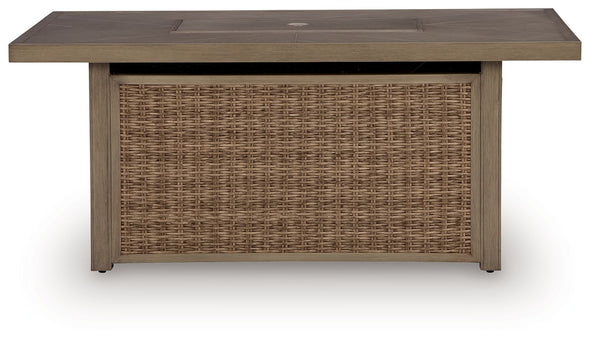Laguna Heights - Rectangular Fire Pit Table - Beige