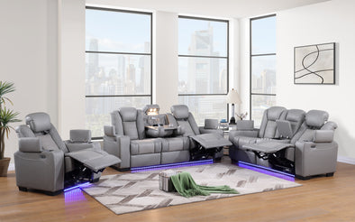 Logan - Grey 2 pc Power Reclining Set