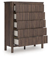 Pamytta - Five Drawer Wide Chest - Brown