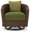 Horizon Hall - Swivel Lounge With Cushion - Brown / Green