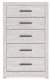 Cayboni - Whitewash - Five Drawer Chest