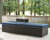 Grasson - Brown / Blue - Chaise Lounge With Cushion
