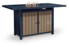 East Beach - Rectangular Bar Table With Fire Pit - Blue